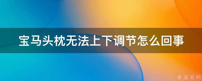 宝马头枕无法上下调节怎么回事_解决方法大全