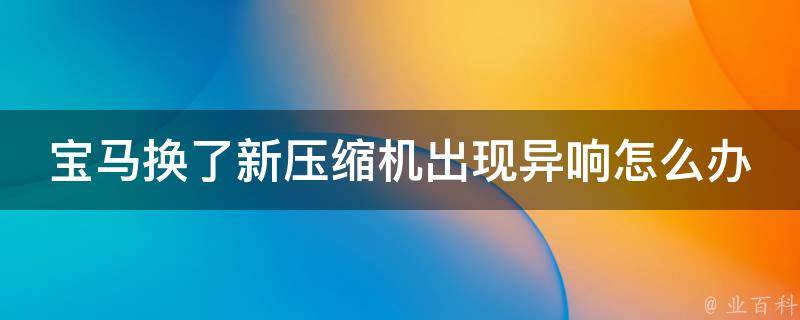 宝马换了新压缩机出现异响怎么办（详解新旧压缩机的区别和维修方法）