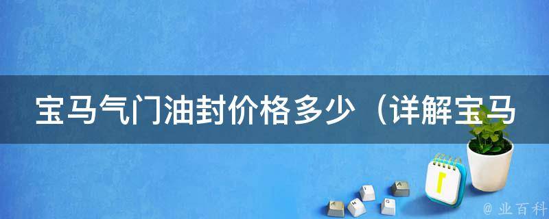 宝马气门油封**多少_详解宝马汽车维修保养费用