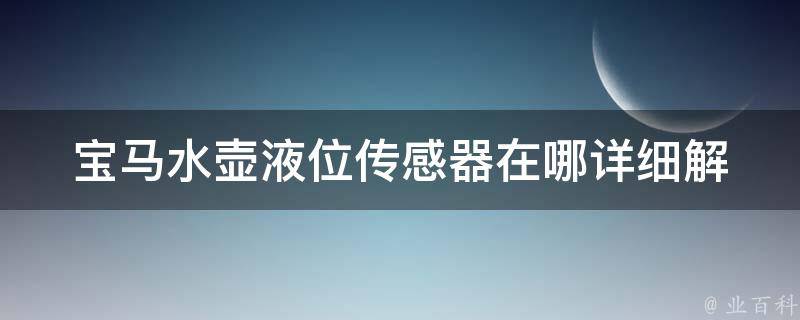 宝马水壶液位传感器在哪_详细解析宝马车型液位传感器安装位置