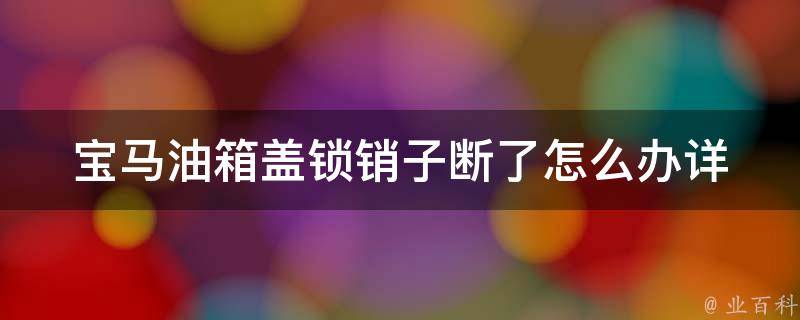 宝马油箱盖锁销子断了怎么办(详解宝马油箱盖锁销子损坏的原因及维修方法)。