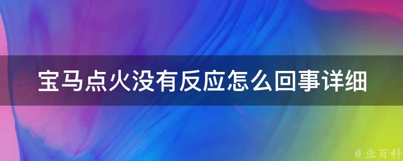 宝马点火没有反应怎么回事(详细排查方法及解决方案)