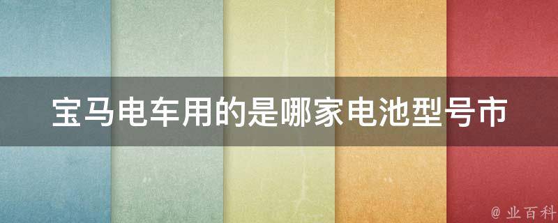 宝马电车用的是哪家电池型号(市面上最受欢迎的电池品牌排行榜)。