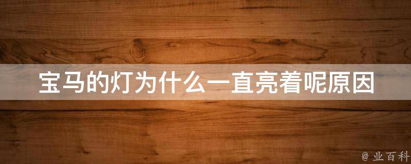 宝马的灯为什么一直亮着呢_原因分析+解决方法？