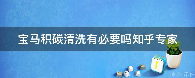 宝马积碳清洗有必要吗知乎_专家解答与车主经验分享