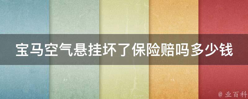 宝马空气悬挂坏了保险赔吗多少钱_详解宝马车辆保险理赔流程及费用