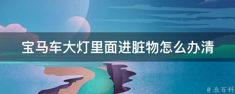 宝马车大灯里面进脏物怎么办_清洗方法、维修技巧、常见问题解决