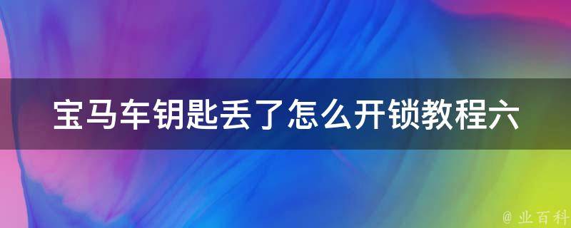 宝马车钥匙丢了怎么**教程_六步教你轻松开启宝马车门。