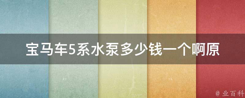 宝马车5系水泵多少钱一个啊(原厂配件**对比、更换费用分析)。