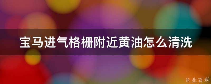 宝马进气格栅附近黄油怎么清洗_详解清除汽车进气格栅附近油污的方法