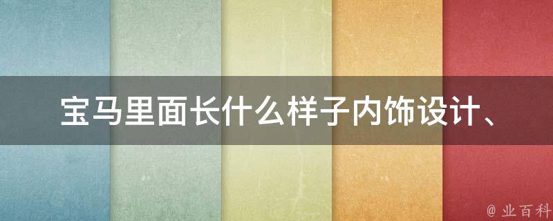 宝马里面长什么样子_内饰设计、空间布局、豪华配置全解析