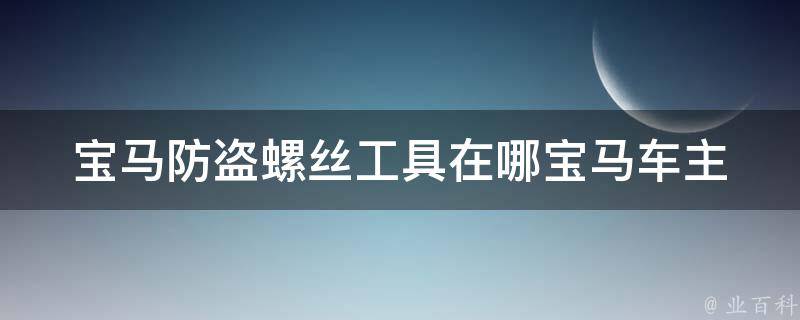 宝马防盗螺丝工具在哪(宝马车主必备，防盗螺丝工具推荐及购买指南)。