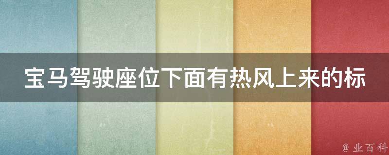 宝马驾驶座位下面有热风上来的标志(是什么？如何开启？宝马车主必知)