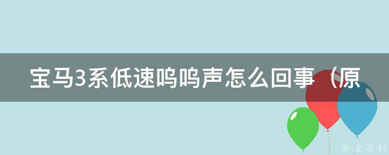 宝马3系低速呜呜声怎么回事（原因分析及解决方法）