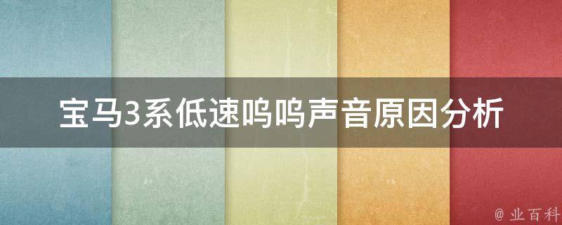 宝马3系低速呜呜声音_原因分析及解决方法