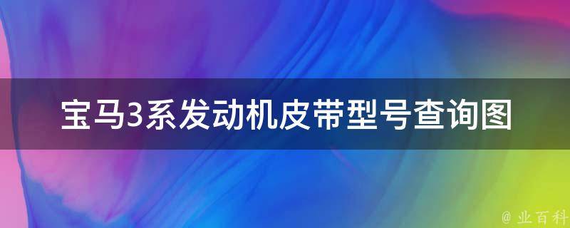 宝马3系发动机皮带型号查询图(详细图解+常见问题解答)