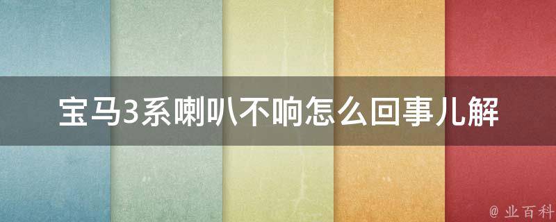 宝马3系喇叭不响怎么回事儿_解决方法大全