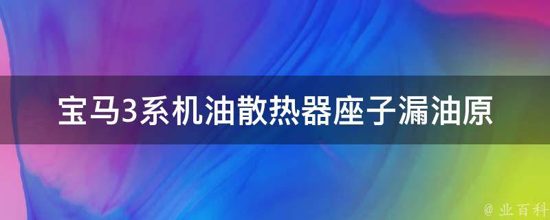 宝马3系机油散热器座子漏油(原因分析及解决方法)