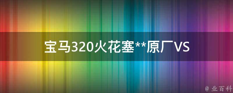 宝马320火花塞**(原厂VS适配品VS维修店推荐)