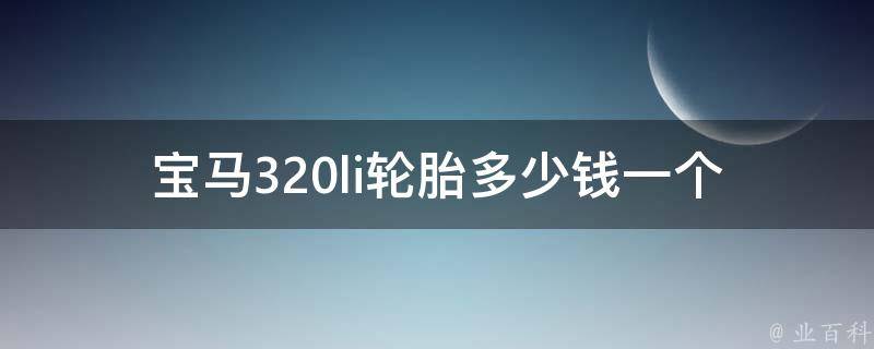 宝马320li轮胎多少钱一个(官方推荐、市场报价、性能评测)。