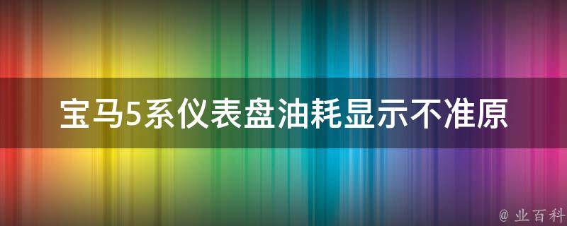 宝马5系仪表盘油耗显示不准_原因分析+解决方法