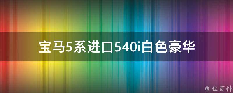 宝马5系进口540i白色_豪华车中的王者，性能与外观的完美结合