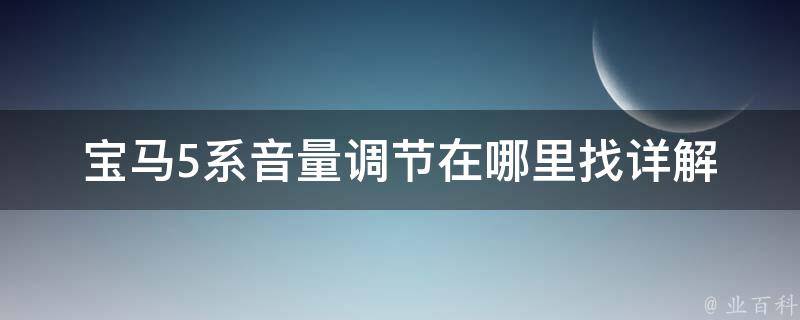 宝马5系音量调节在***_详解车内音响设置及操作方法