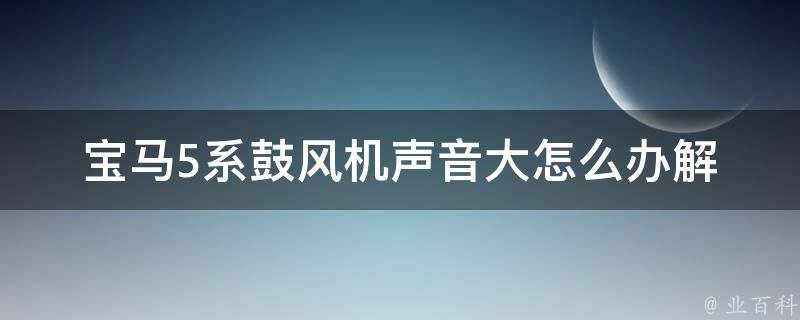 宝马5系鼓风机声音大怎么办_解决方法大全