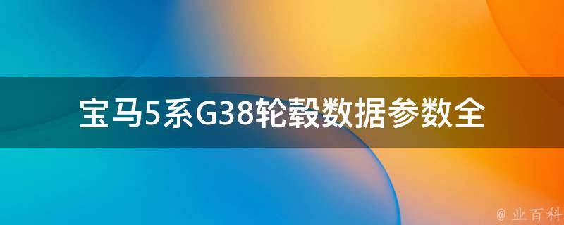 宝马5系G38轮毂数据参数_全面解析+详细对比