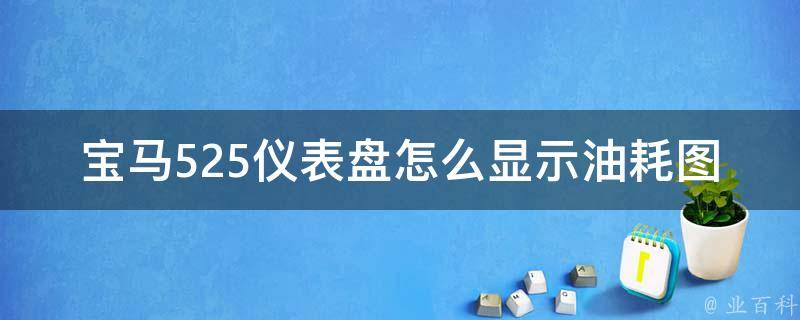 宝马525仪表盘怎么显示油耗图标(详细操作步骤及常见问题解答)