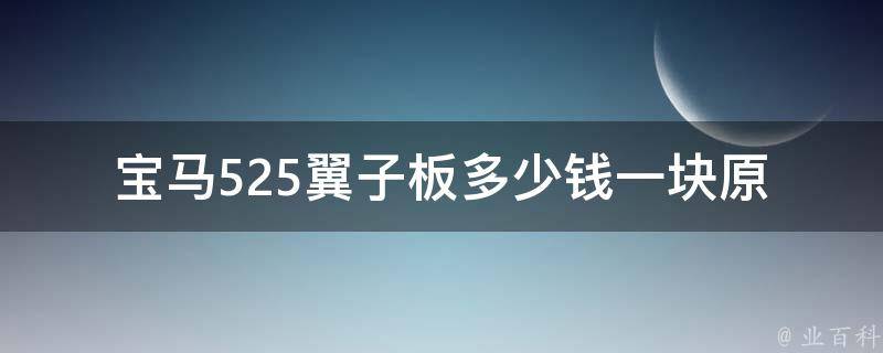 宝马525翼子板多少钱一块_原厂和第三方**对比