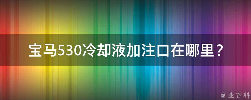 宝马530**液加注口在哪里？_详细解析加注口位置及注意事项