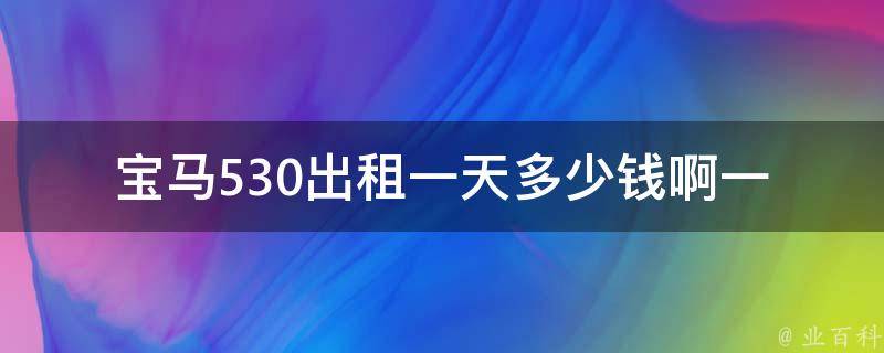 宝马530出租一天多少钱啊(一步一步教你如何找到最优秀的出租车服务)。