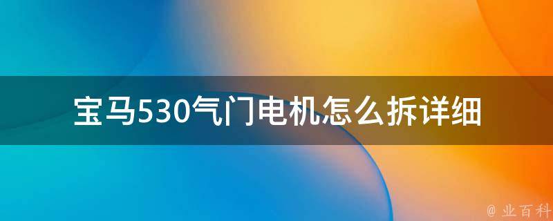 宝马530气门电机怎么拆_详细步骤图解