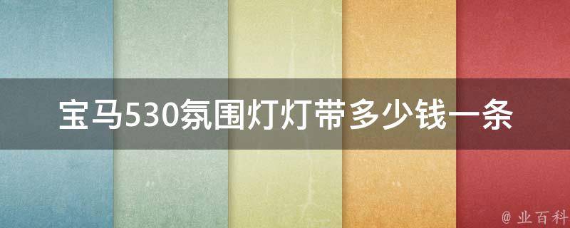 宝马530氛围灯灯带多少钱一条(安装教程+使用心得分享)