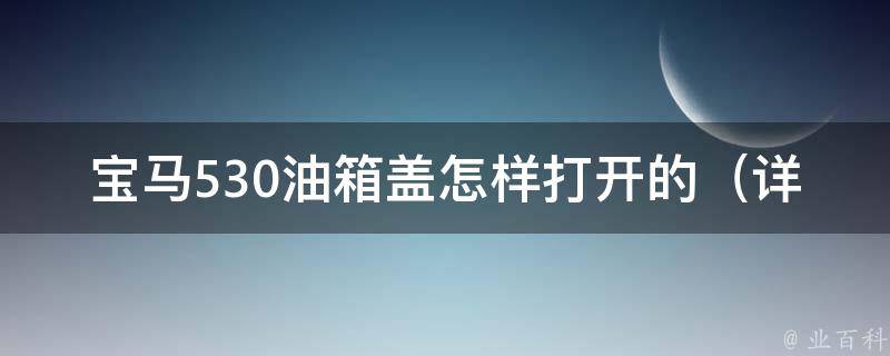 宝马530油箱盖怎样打开的（详解宝马530油箱盖开启方法及常见问题解决）