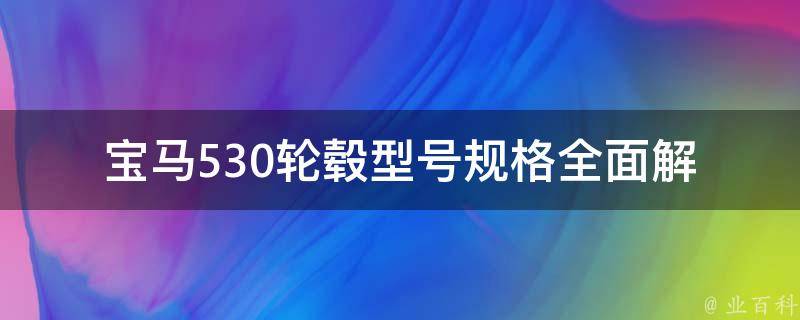 宝马530轮毂型号规格_全面解析，适配车型一览表。