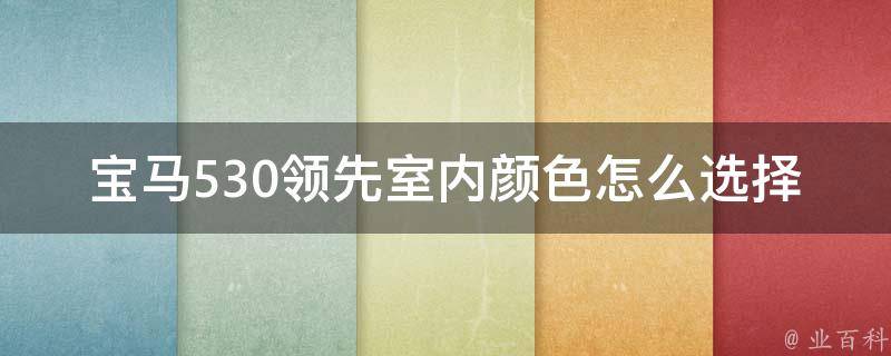 宝马530领先室内颜色怎么选择(精选颜色搭配方案)