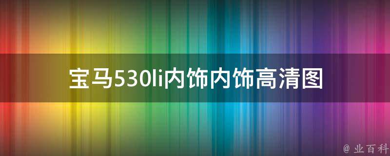 宝马530li内饰内饰(高清图片欣赏及改装推荐)。