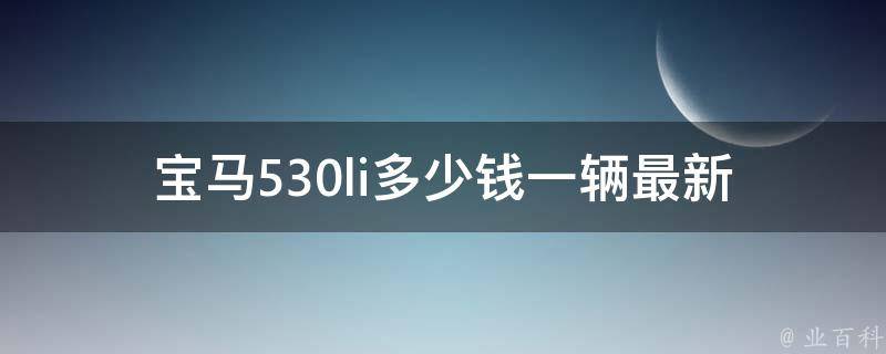 宝马530li多少钱一辆_最新**表、配置及购车指南。