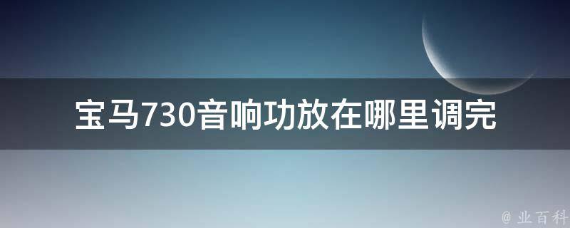 宝马730音响功放在哪里调_完美解决宝马车主疑惑的调音方法