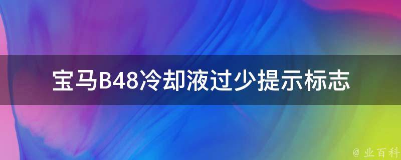 宝马B48**液过少提示标志(原因分析及解决方法)