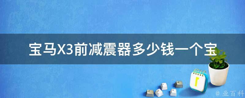 宝马X3前减震器多少钱一个(宝马X3前减震器**及购买指南)。