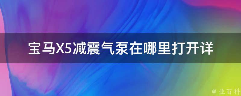 宝马X5减震气泵在哪里打开_详解宝马X5减震气泵维修方法