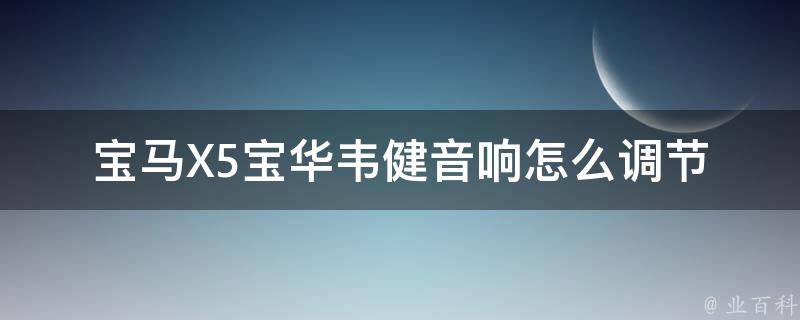 宝马X5宝华韦健音响怎么调节_详细教程和常见问题解答