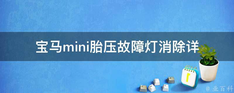 宝马mini胎压故障灯消除_详解胎压监测系统的维修方法。