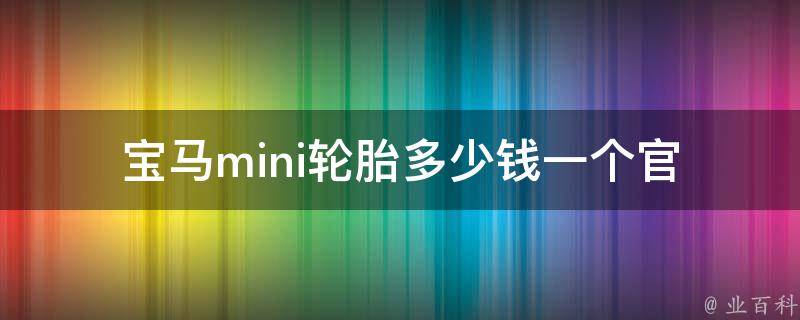 宝马mini轮胎多少钱一个(官方授权店报价对比)