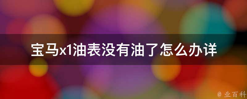 宝马x1油表没有油了怎么办_详细解决方法分享