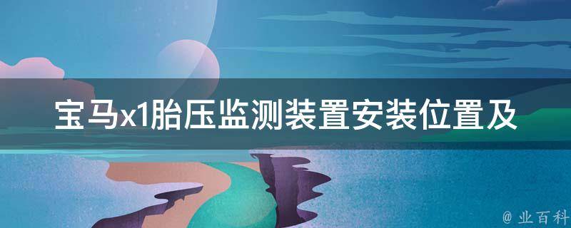 宝马x1胎压监测装置安装位置及注意事项