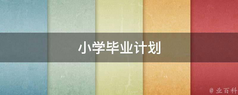 小学毕业计划 